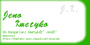 jeno kmetyko business card